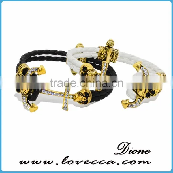 New Arrival Wholesale Multilayer Handmade Nautical Rope Hook Men Anchor Bracelet photo-3
