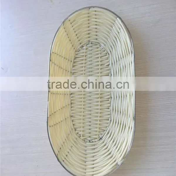 Hot Sale Handmade Plastic Rattan Bread Basket photo-3
