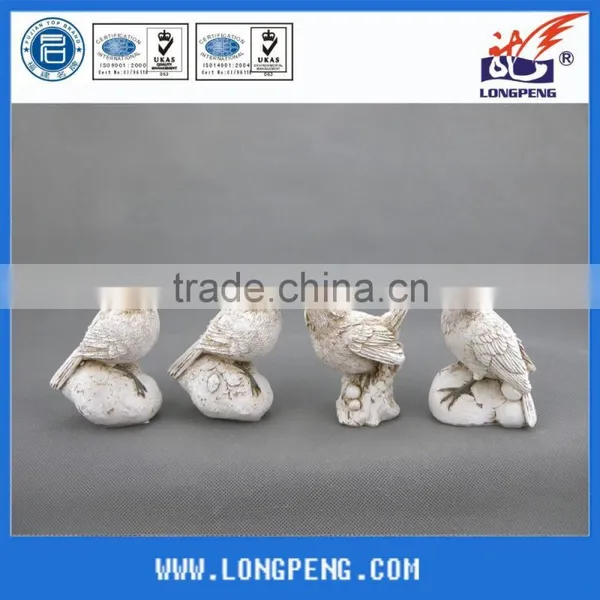 White Polyresin Bird Garden Decoration photo-2