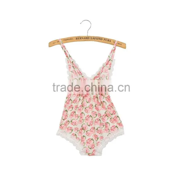 Summer Baby Clothing Hot Sale Baby Girl Lace Romepr Infant and Toddlers Floral Romper photo-2