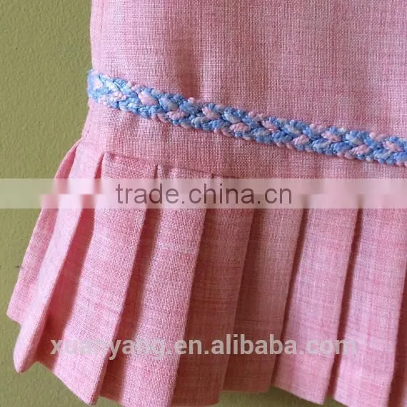 High Quality Baby Dress Girl Woven Pink Frock Fancy Latest Designs Children Dress photo-3