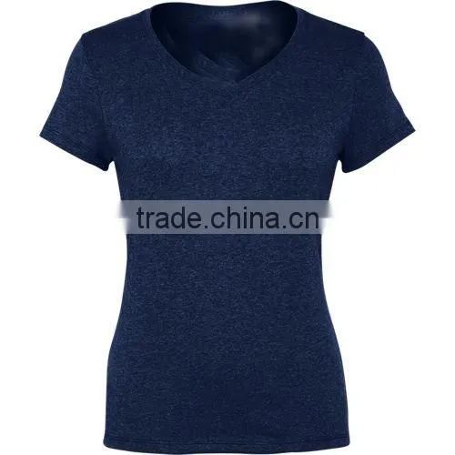 New Design Custom V-Neck Women t Shirt Printing photo-3