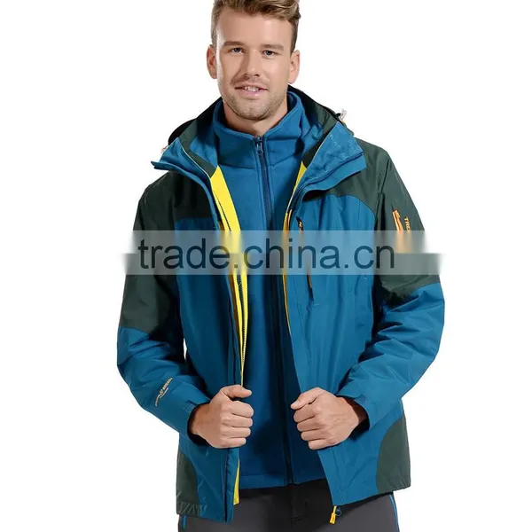 3 In 1 Winter Warm Waterproof Customized Size Outdoor Jackets For Men photo-2