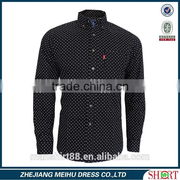 Dotted Cotton Spandex Denim Shirts photo-2