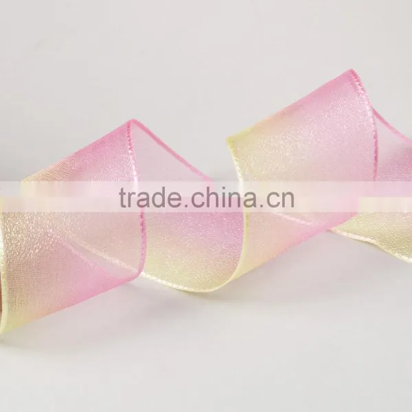38mm Rainbow Sheer Ribbon Multi Color photo-2
