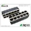 2X6 Gigabit Stacked RJ45 Jack With Transformer No LEDs.