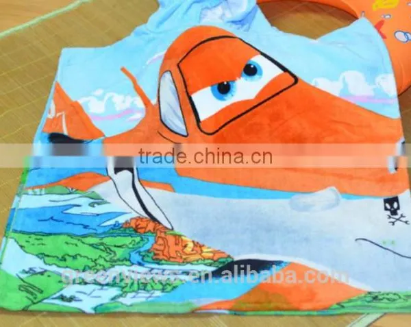 Custom Cartoon Design Pattern Printed Cotton Baby Kids Children Beach Bathroom Hooded Beach Towel photo-2