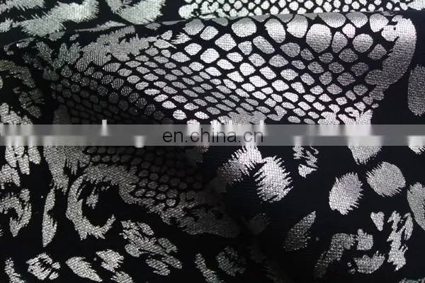 Winfar Textile Hot Sell 94% Polyester 6% Spandex Women Dress Python Silver Foil Scuba Print Knit Fabric photo-2