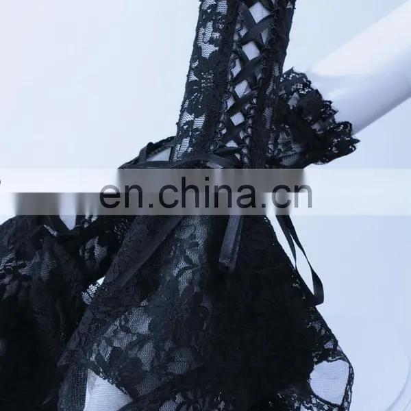 Gothic Laced Fingerless Gloves-sleeves photo-3