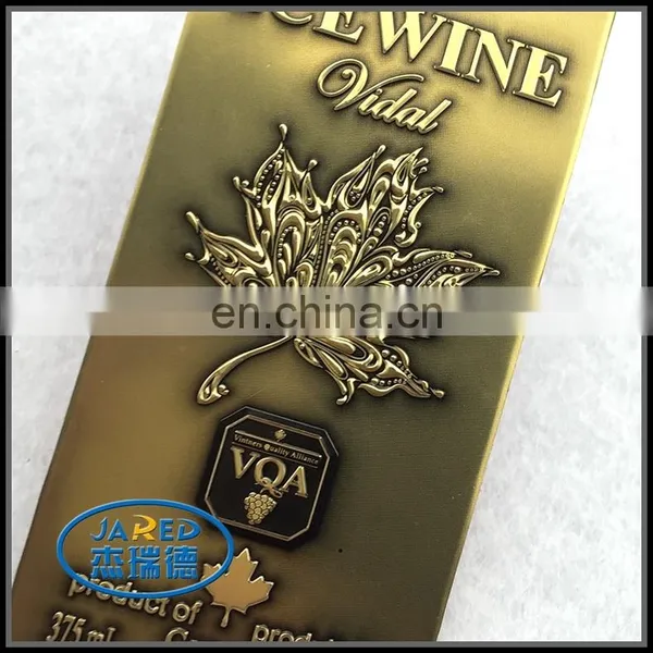 Gold Color Customized Design Metal Crafts Aluminum Wine Label With Cheap Price photo-2