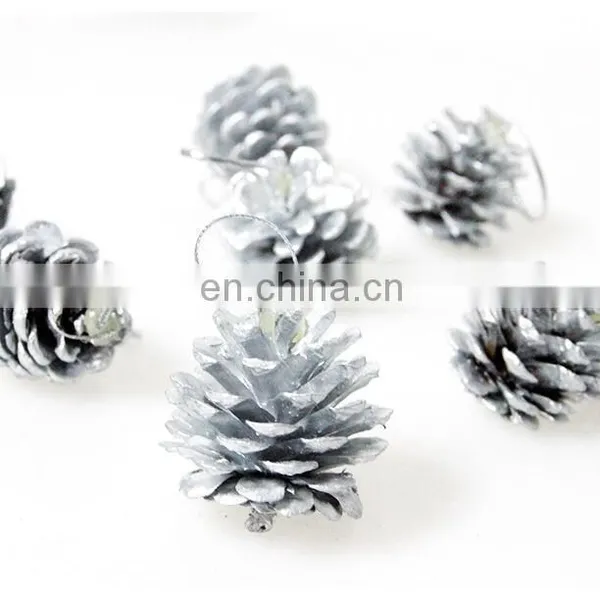 Natural Pine Cones for Decoration Christmas Tree Pendant Pine Cones Snow Color Pine Cones 6 Pcs photo-2