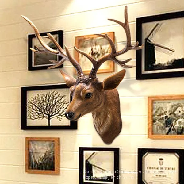 European Style Creative Gifts Resin Animal Deer Head Wall Hanging Interior Decoration Crafts Hang