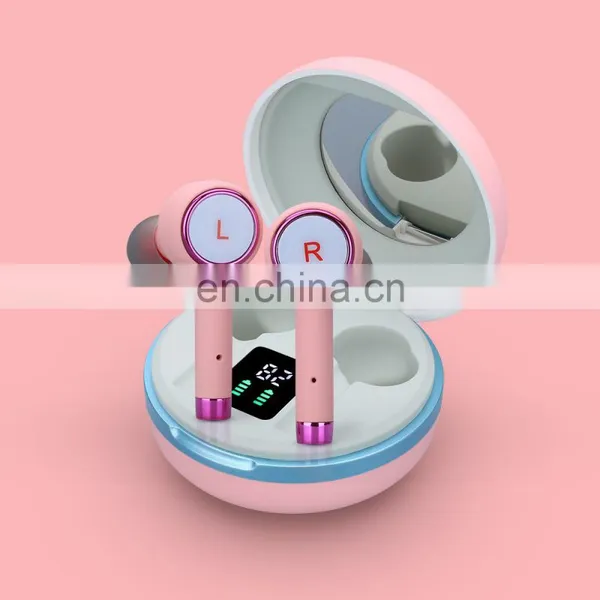 Новые подарки для девушек 2021 года. Бесконтактные миниатюрные беспроводные наушники TWS с автоматической парой по стандарту BT 5.1 для спорта с зеркалом photo-3