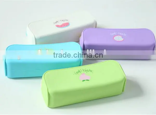 Stock!Silicone Pencil Bag School Office Silicone Pen Cases / Wholesale Colorful Pencil Bag photo-4