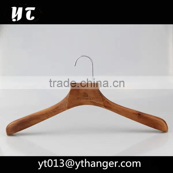 High Quality Luxury Brown Wooden Pants Hanger With Trousers Clip for Men Clothes photo-3