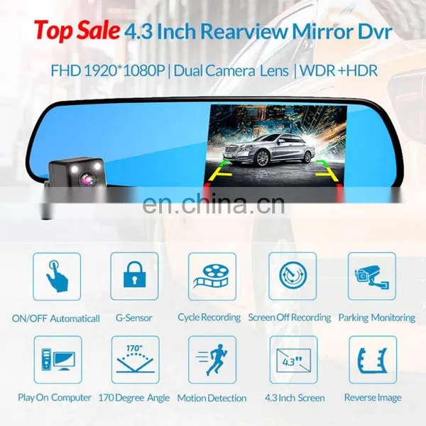 Drop Shiping GT600 Car Camera Dvr Video Recorder Rear View Mirror Night Vision 1080p Dual Front and Rear Dash Cam photo-3