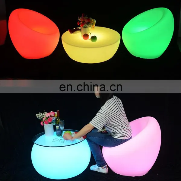 Kids Party Tables and Chairs /Led PE Light Up Chair for Restaurant Discotheque Pub Used Glowing Bar Table photo-2