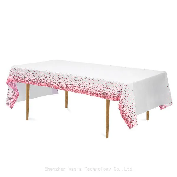 Custom Rose Gold Dot Tablecloths - Disposable & Waterproof for Baby Showers & Weddings photo-3
