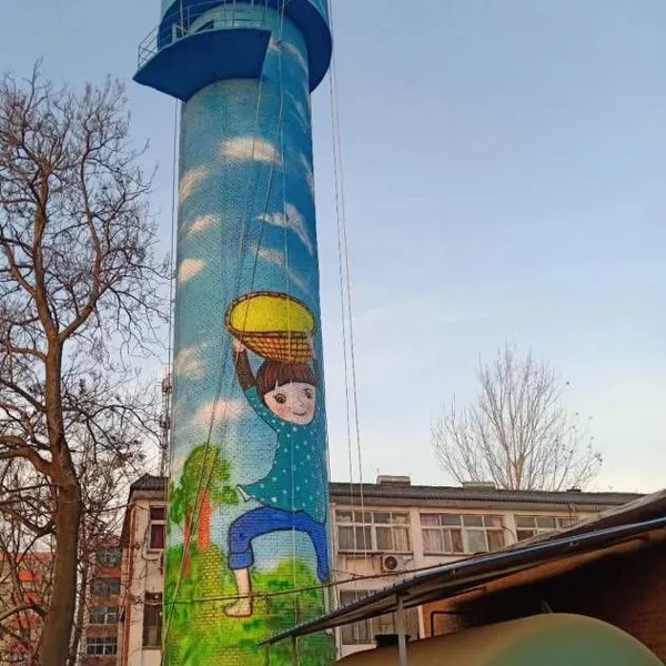 High - Altitude Mountain Rope Painting and Graffiti in Jiaozuo, Henan_overpass Painting_production of Wall Paintings on Cooling Towers, Chimneys and Cooling Water Towers photo-4