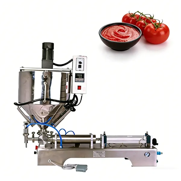 Semi-Automatic Heating & Mixing Horizontal Pneumatic Paste Filling Machine for Viscous Paste photo-5