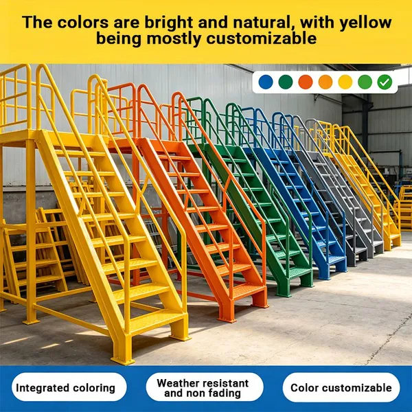 Vibration Resistant GRP Safety Cage Ladder Stable Vertical Access Ladder for Production Workshop