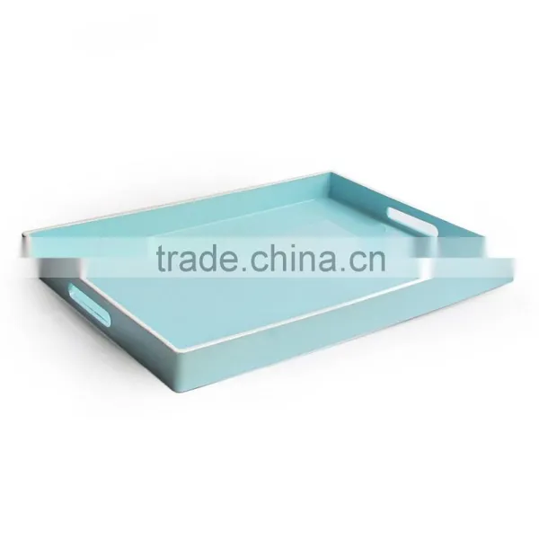 Rectangular Tray with Handle Six Color Wooden Tray