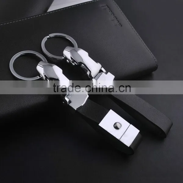 Latest Leather Key Ring Holiday Gifts Leopard Jaguar Head Car Keychain photo-2
