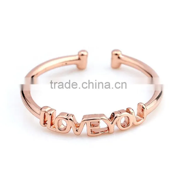 Beautiful Meaningful Word I Love You Engagement Jewery Simple Couple Ring