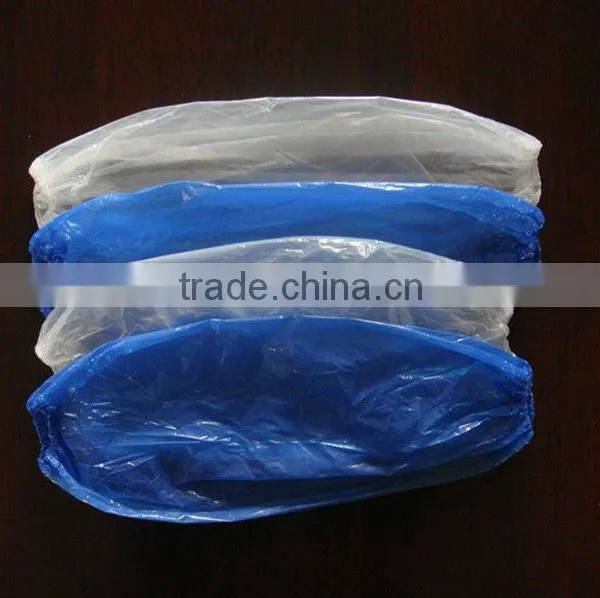 Cleanroom Disposable Plastic PE Over Sleeves Elastic Cuff Blue or White