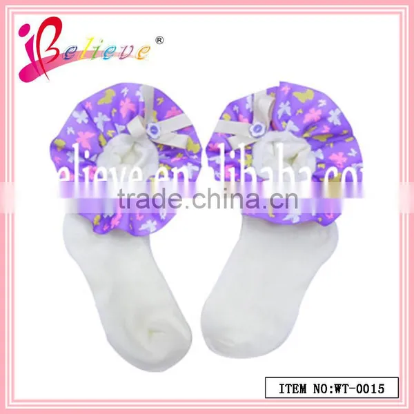 Cute Baby Girls Products Wholesale Ribbon Decoration Fancy Baby Socks Gift (WT-0013) photo-3
