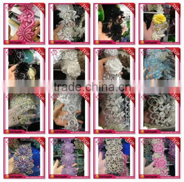 Hotsale Big Brown Flowers Dacron Lace for Islamic Middle East Mohammedan Muslim photo-6