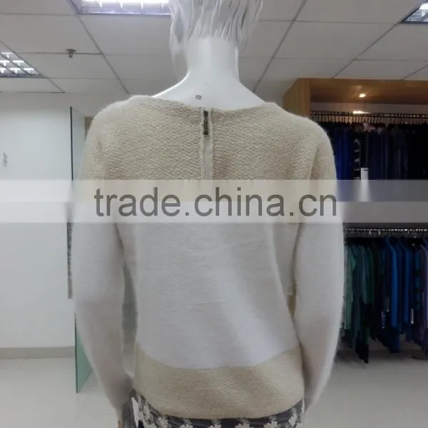 Lady's Crew Neck Fashion Jacquard Pullover Garment 2016 Fall/winter Viscose/nylon/wool photo-2