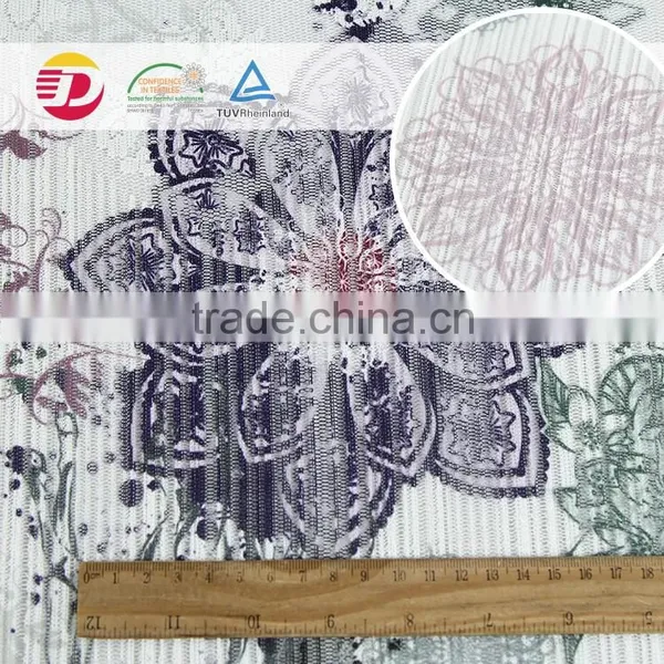 Hot Selling Beautiful Big Flower Pattern Customed Print Knit Lace Fabric for Sale photo-6