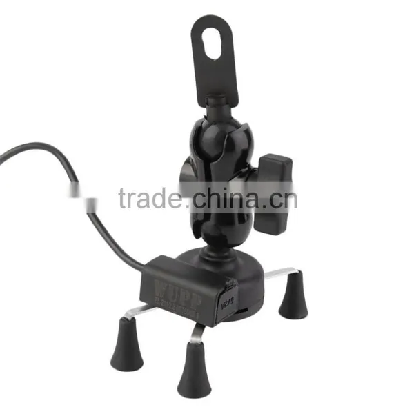 12V Bicycle Motorcycle Phone GPS Stand Holder USB Charger Power Outlet Socket For 3.5-6 Inch Mobile Phone photo-4