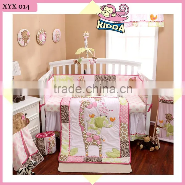 100%Cotton Crib Bedding Set The Giraffe's Friend Baby Bedding Set