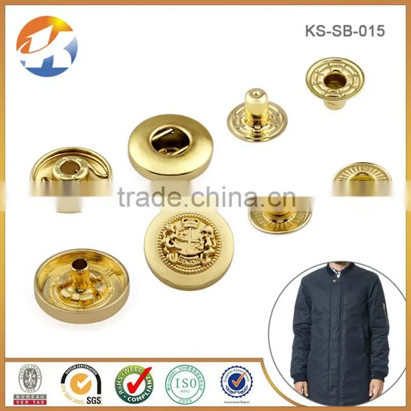 High Grade Embossed Logo Custom Gold Snap Button photo-5
