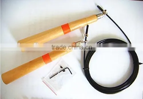 Speed jump ropes with wooden handle/Adjustalbe speed jump ropes/Cable speed jump rope