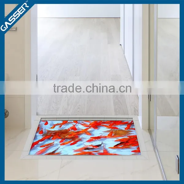 2015 High Quality Self Adhesive Removable Home Printing 3d Floor Tile Stickers photo-4