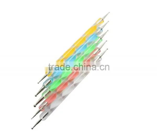 5Pcs 2Way Nail Dotting Pen Marbleizing Professional Nail Art Dot Paint Tools Set photo-4