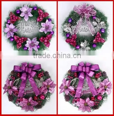 China Factory Plastic Custom Christmas Wreath / PVC Wreath / PE Wreath for Chirstmas photo-2