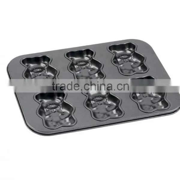 FDA, LFGB Approved Carbon Steel Non-stick Cake Pans of Muffin Pan With 6 Cups photo-2