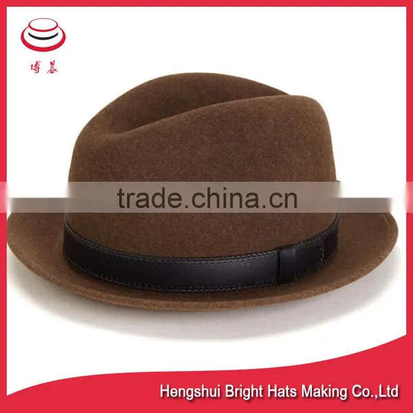 Men's 100% Wool Felt Soft & Crushable Stingy Brim Trilby Fedora Hats