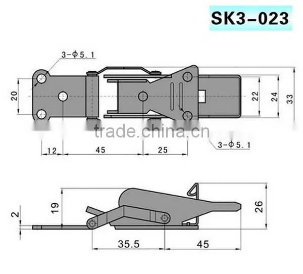Hot-selling Compression Latch Type SK3-023 Cabinet Hasp Lock photo-3