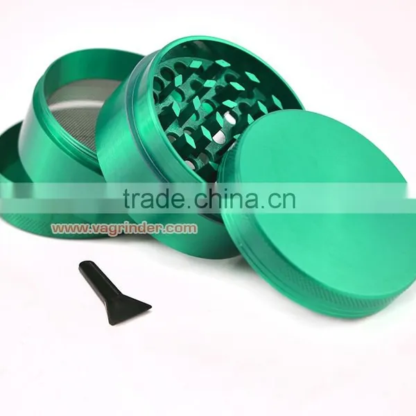 Free Logo Metal Herb Grinders Machine Herb Grinder 55mm Diameter Zinc Alloy Material Gunblack 4 Parts With Mini Pollen Scraper photo-3