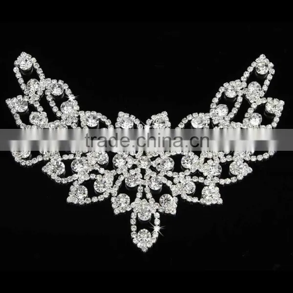 2015New Fancy Clear Rhinestone Sewing Costume Dress Applique photo-2