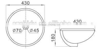 CUPC Ceramic Under Counter Wash Basin Sink