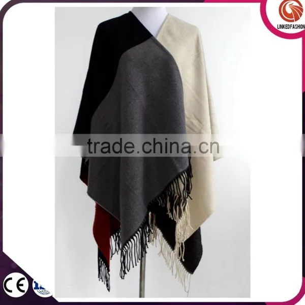 Women Winter Knitted Cashmere Poncho Capes Shawl Cardigans Sweater Coat