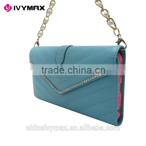Lady Style Diamond Bling Leather Wallet Case for Iphone 6, for Iphone 6 Case photo-6