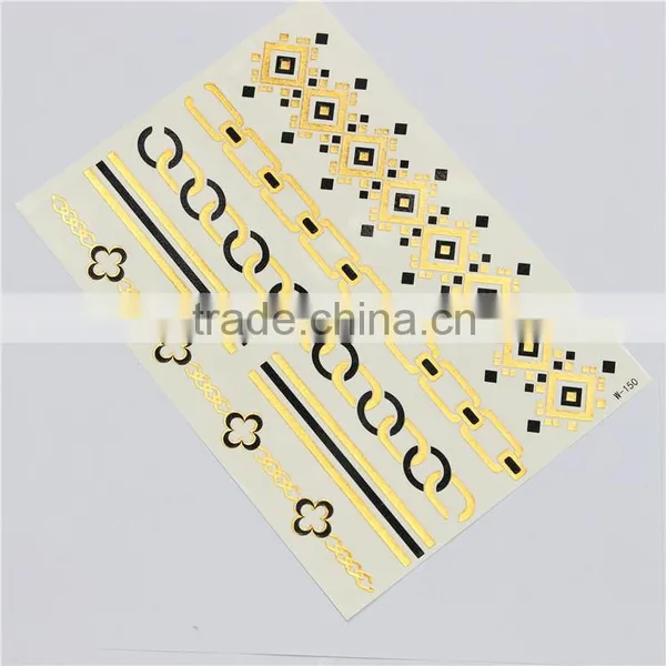Adhesive Body Jewelry Golden Tattoo Sticker photo-2