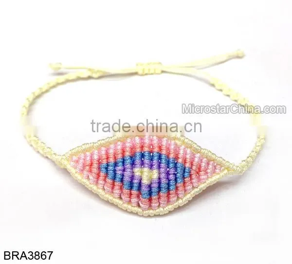 Braided Macrame Crystal Beads Eye Bracelet photo-3
